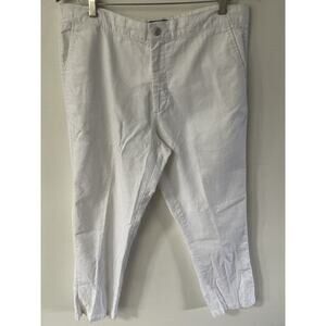 Marc Anthony Linen Blend Mens 36x30 Slim Fit Pants Drawstring White Coastal